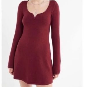 Urban Outfitters Maroon Spellbound Sweater Mini Dress